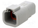 Connector: wire-wire; ATP; plug; male; PIN: 4; Locking: latch; grey