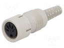 Plug; DIN; female; PIN: 3; Layout: 180°; straight; for cable