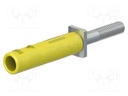 Adapter; 25A; yellow; nickel plated; banana 4mm socket