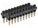 Socket strip; Connector: 2mm banana; black; 70VDC; 10A; 33VAC; 12mm