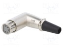 Plug; XLR; female; PIN: 5; angled 90°; for cable; soldering; silver