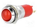 Indicator: LED; recessed; 24÷28VDC; 24÷28VAC; Cutout: Ø14.2mm; IP67