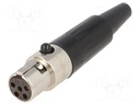 Plug; XLR mini; female; PIN: 5; for cable; soldering; 4A; 0.5mm2
