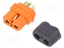 Plug; DC supply; XT60; female; PIN: 3; for cable; soldered; 30A; 500V