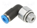 Push-in fitting; threaded,angled 90°; G 1/8"; outside