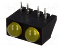 LED; horizontal,in housing; yellow; 4.8mm; No.of diodes: 2; 20mA