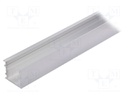 Profiles for LED modules; surface; natural; L: 1m; aluminium