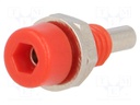 Socket; 2mm banana; 10A; 60VDC; Overall len: 17mm; red; insulated