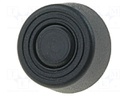 Quick mounting foot; black; polyetylene; A: 6mm; B: 14mm; C: 12.7mm