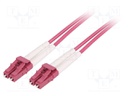 Fiber patch cord; OM4; both sides,LC/UPC; 75m; LSZH; pink