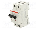 Circuit breaker; 400VAC; Inom: 3A; Poles: 2; DIN; Charact: D; 6kA