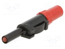 Plug; 4mm banana; 30A; 60VDC; red; 5mΩ; 2.5mm2; Contacts: brass