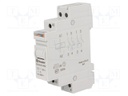 Relay: installation; bistable; NC + NO; 12VAC; Mounting: DIN; 16A