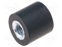 Vibration damper; M3; Ø: 8mm; rubber; L: 8mm; H: 3mm; 75N; 38N/mm