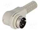 Plug; DIN; male; PIN: 5; Layout: 240°; angled 90°; for cable
