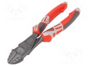 Pliers; side,cutting; high leverage; 180mm; with side face