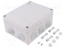 Enclosure: junction box; X: 163mm; Y: 198mm; Z: 80mm; IP55; grey