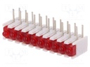 LED; in housing; red; No.of diodes: 10; 20mA; Lens: diffused,red