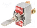 Switch: toggle; Pos: 3; SPDT; (ON)-OFF-(ON); 50A/12VDC; Leads: screw