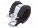 Fixing clamp; ØBundle : 12mm; W: 12mm; steel; Cover material: EPDM