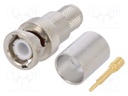 Plug; BNC; male; straight; 50Ω; CNT-400; soldering,crimped