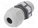 Cable gland; PG9; IP68; Mat: polyamide; grey; UL94V-2