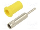 Socket; 4mm banana; 25A; 30VAC; 60VDC; yellow; nickel plated