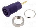 Socket; 4mm banana; 24A; 1kV; Cutout: Ø12.2mm; violet; gold-plated