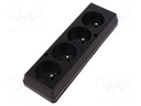 Connector: AC supply; splitter; Layout: 2P+PE; black; 250VAC; 16A