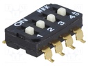 Switch: slide; Pos: 4; 0.025A/24VDC; Leads: for PCB; -20÷70°C