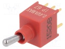 Switch: toggle; Pos: 2; DPDT; ON-ON; 0.4A/20VDC; Leads: flat pin