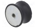 Vibration damper; M10; Ø: 50mm; rubber; L: 30mm; H: 10mm; 2085N