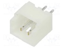 Socket; wire-board; male; 1.25mm; PIN: 2; THT; 125V; 1A; tinned