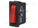 ROCKER; SPST; Pos: 2; OFF-ON; 20A/250VAC; red; IP40; 100mΩ; -20÷85°C