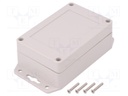 Enclosure: multipurpose; X: 70mm; Y: 105mm; Z: 40mm; ABS; grey; gasket