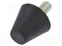 Vibroisolation foot; Ø: 20mm; Shore hardness: 70±5; 468N; 110N/mm