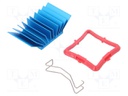 Heatsink: extruded; grilled; blue; L: 27mm; W: 27mm; H: 12.5mm