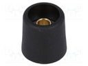Knob; without pointer; polyamide; Shaft d: 6mm; Ø16x16mm; black
