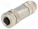 Plug; M12; PIN: 8; female; A code-DeviceNet / CANopen; for cable