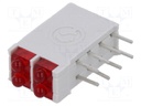 LED; in housing; red; 1.8mm; No.of diodes: 4; 10mA; 38°; 2V; 13mcd