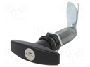 Lock; zinc and aluminium alloy; 60mm; black finish