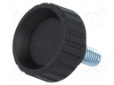 Knob; Dia: 32mm; M8; 16mm; H: 22mm; polyamide; Features: knurled