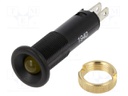 Indicator: LED; flat; 24VDC; Cutout: Ø8mm; IP40; plastic; Body: black