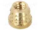 Threaded insert; brass; M1,6; BN: 37901; L: 2mm; MULTISERT®