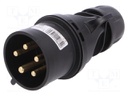 Connector: AC supply 3-phase; plug; male; 32A; 400VAC; IP44; PIN: 5