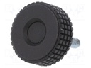 Knob; Ø: 31mm; Ext.thread: M6; 16mm; H: 24mm; technopolymer (PP)