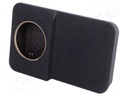 Car loudspeaker enclosure; MDF; black melange; textil; 250mm