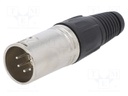 Plug; XLR; male; PIN: 5; straight; for cable; soldering; silver