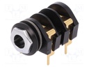 Socket; Jack 6,35mm; female; mono; with double switch; angled 90°