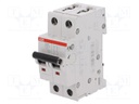 Circuit breaker; 400VAC; Inom: 0.5A; Poles: 2; DIN; Charact: C; 6kA